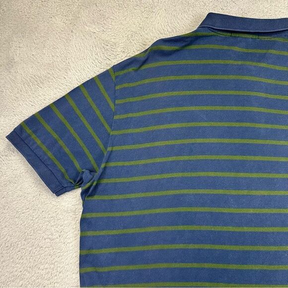 Polo Ralph Lauren Polo Shirt Mens XL‎ Blue Green Striped Pima Cotton Casual Prep - Picture 10 of 16